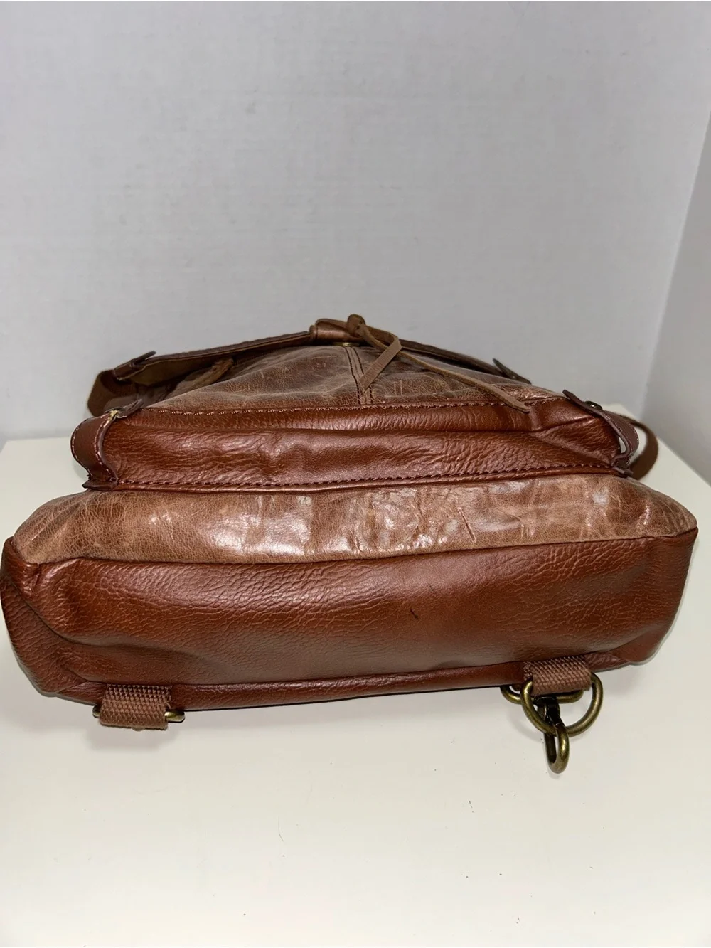 The Sak Ventura Convertible Brown Leather Backpack Shoulder Bag Crossbody - Picture 11 of 12